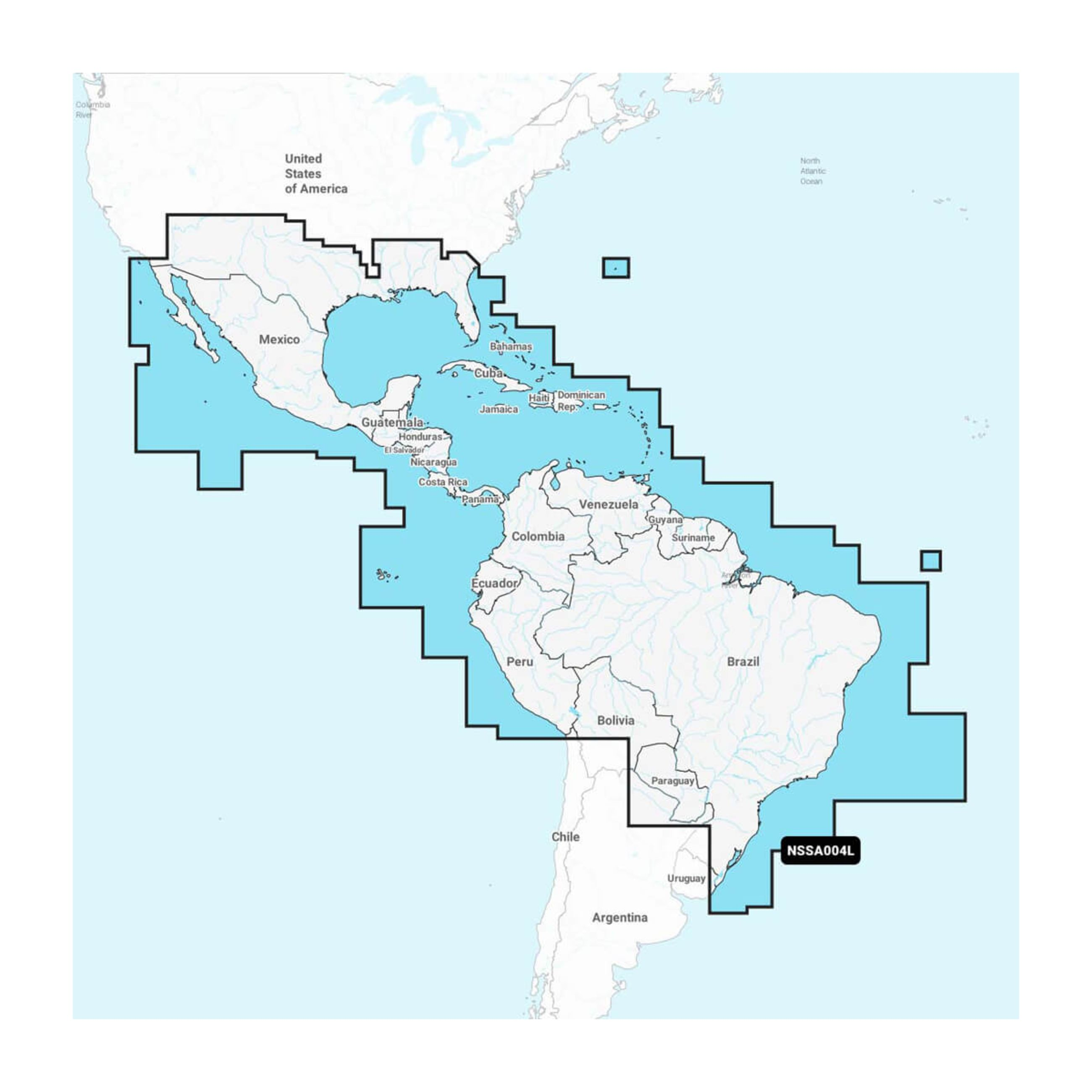 Garmin - Navionics Marine Charts Mexico, Caribbean To Brazil