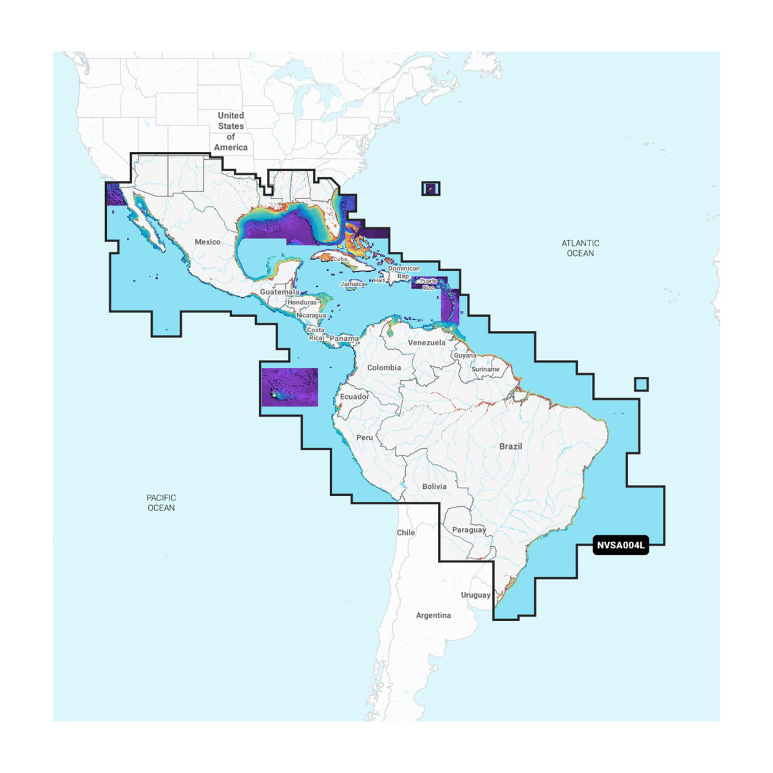 Garmin - Navionics Marine Charts Mexico, Caribbean To Brazil